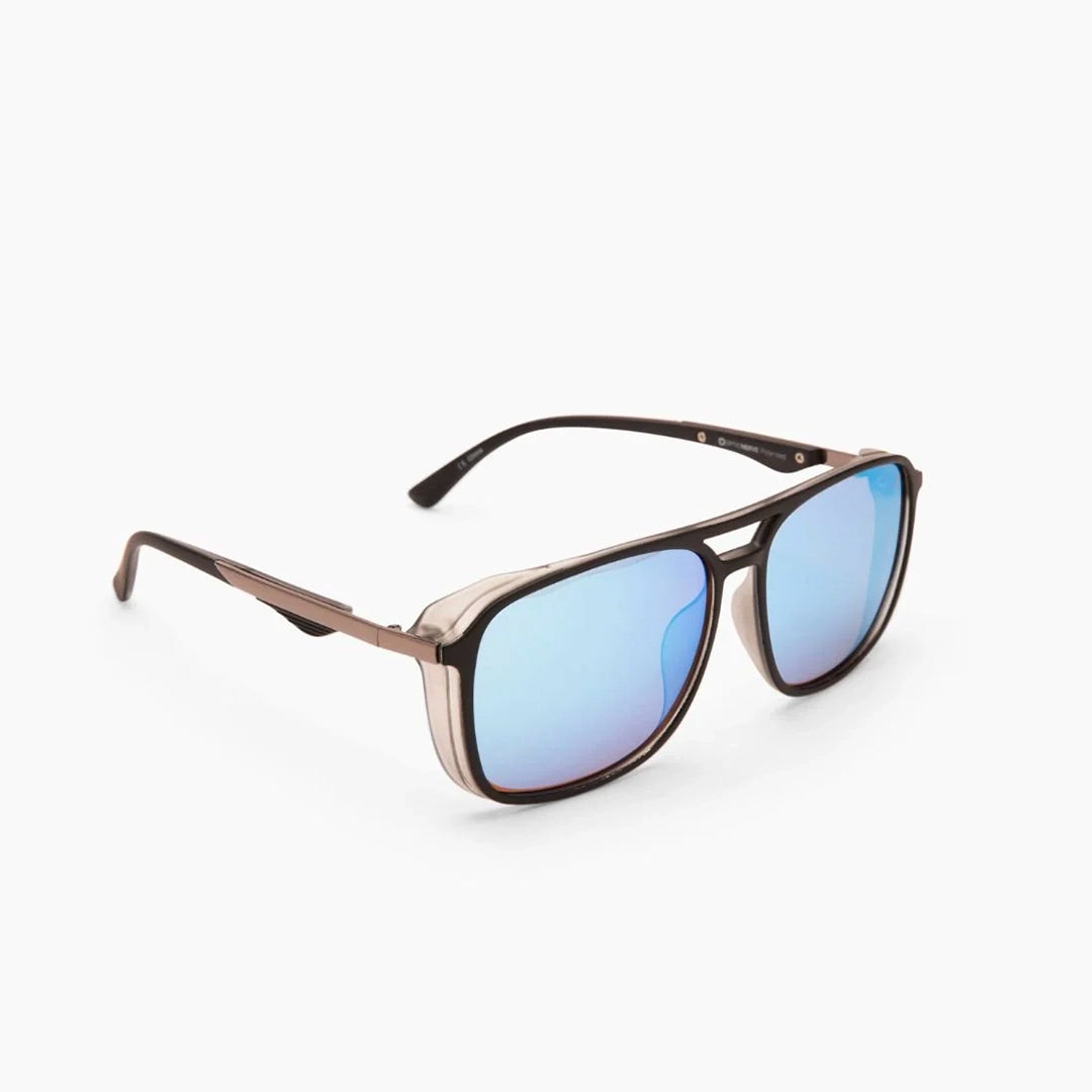 Optic Nerve Cousin Lentes Lifestyle Unisex#color_matte-gray-brown-lens-|-blue-mirror